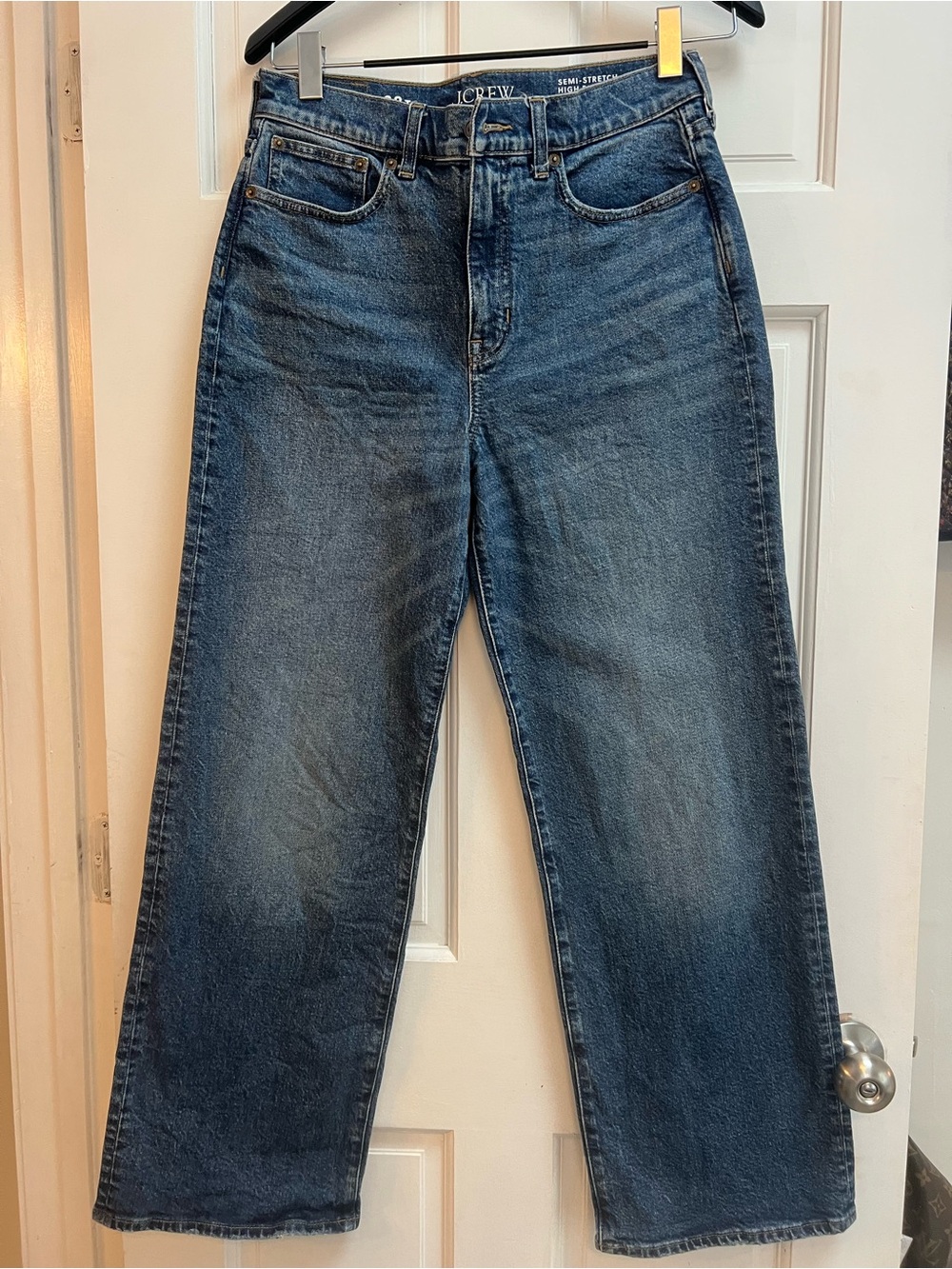 J. Crew Women's Semi stretch high rise slim wide leg jean